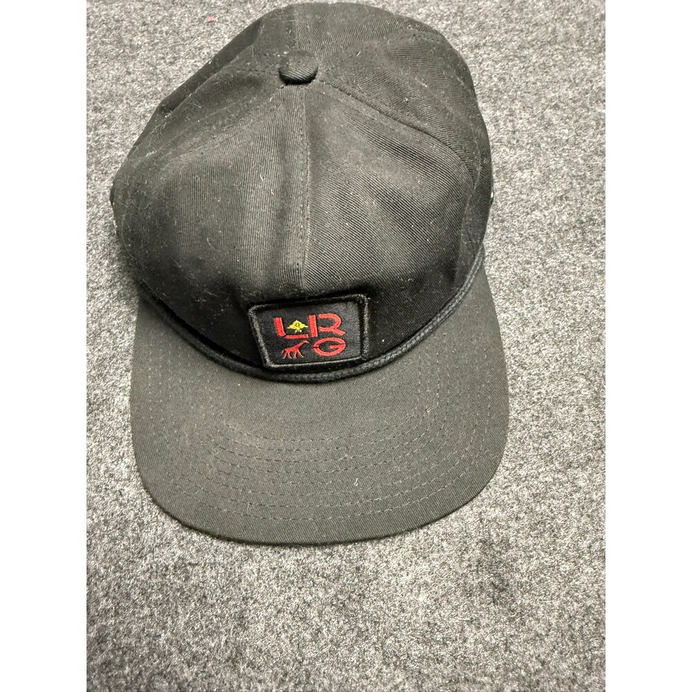 LRG Black Hat Snap Back Flat Bill Adult Size OSFM Hat skateboard Cap